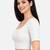 White cotton spandex silver woven zari design stretchable readymade saree blouse