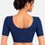 Navy blue cotton spandex golden woven zari design stretchable readymade saree blouse