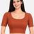 Rust cotton spandex golden woven zari design stretchable readymade saree blouse