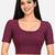 Wine cotton spandex golden woven zari design stretchable readymade saree blouse