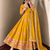 Women yellow embroidered anarkali kurta with pant & dupatta set