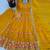 Women yellow embroidered anarkali kurta with pant & dupatta set