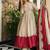 Trending beige fancy lared anarkali suit set with cutwork scallop border & dupatta set