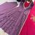 Lavender embroidered anarkali kurta pant set with rani pink dupatta