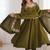 Green heavy embroidered flared anarkali suit with pant and dupatta set