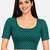 Rama green cotton spandex golden woven zari design stretchable readymade saree blouse