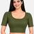 Mehndi green cotton spandex golden woven zari design stretchable readymade saree blouse