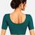 Rama green cotton spandex golden woven zari design stretchable readymade saree blouse