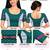 Rama green cotton spandex golden woven zari design stretchable readymade saree blouse