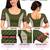 Mehndi green cotton spandex golden woven zari design stretchable readymade saree blouse