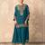 Teal heavy georgette embroidered suit set