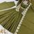 Green heavy embroidered flared anarkali suit with pant and dupatta set