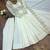 White heavy embroidered flared anarkali suit with pant and dupatta set