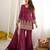 Heavy crunchy silk blend  embroidery sequence and jari work burgandy readymade salwar suit