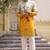Multicolor printed cotton blend thigh length men kurta