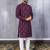 Purple silk sequence embroidered men kurta