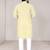 Yellow chikankari embroidered art silk straight men kurta