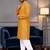 Yellow bandhej printed straight men kurta with foil work