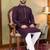 Purple solid linen silk straight men kurta