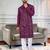 Purple silk sequence embroidered men kurta