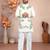 White solid silk men kurta with embroidered neck