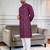 Purple silk sequence embroidered men kurta