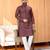 Maroon striped woven cotton straight men kurta