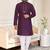 Purple mirror work straight men kurta
