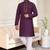 Purple mirror work straight men kurta