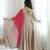 Trendy  roman  silk embroidery sequence  and mirror work beige readymade ethnic gown