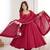 Heavy roman silk blend embroidery sequnce work maroon readymade ethnic gown