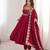 Heavy roman silk blend embroidery sequnce work maroon readymade ethnic gown