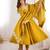 Heavy roman silk embroidery sequnce work mustard readymade ethnic gown