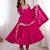 Heavy roman silk embroidery sequnce work rani pink readymade ethnic gown