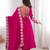 Heavy roman silk embroidery sequnce work rani pink readymade ethnic gown