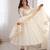 Heavy roman silk embroidery sequnce work white readymade ethnic gown