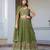 Olive Green Designer Party Wear Lehenga Choli with Embroidery
