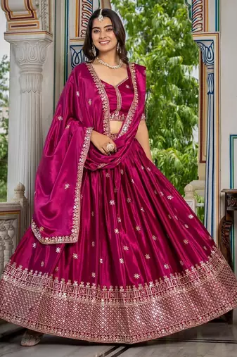 Pink Designer Party Wear Lehenga Choli with Embroidery |