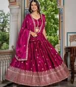 Pink Designer Party Wear Lehenga Choli with Embroidery |