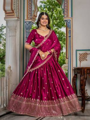 Pink Designer Party Wear Lehenga Choli with Embroidery | 2