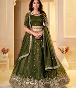 Green Designer Party Wear Lehenga Choli with Embroidery