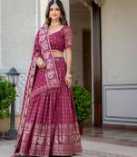 Magenta Designer Party Wear Lehenga Choli with Embroidery