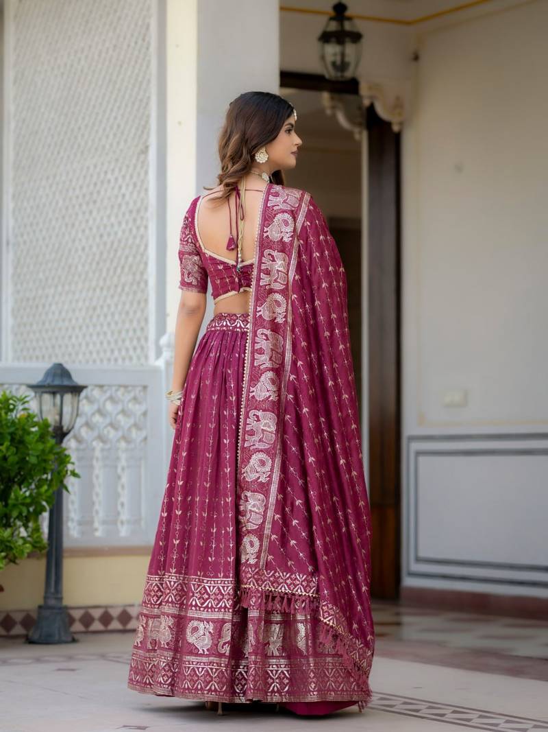 Magenta Designer Party Wear Lehenga Choli with Embroidery