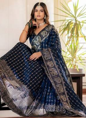 Navy Blue Designer Party Wear Lehenga Choli with Embroidery 3