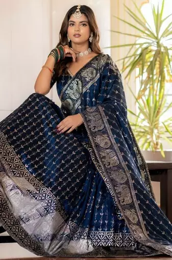 Navy Blue Designer Party Wear Lehenga Choli with Embroidery