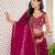 Rani Pink Designer Party Wear Lehenga Choli with Embroidery