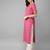 Women pink & mustard yellow printed straight kurta