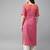 Women pink & mustard yellow printed straight kurta