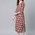 Women burgundy & blue pure cotton printed a-line tunic kurta