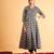 Women black & white chevron printed anarkali kurta
